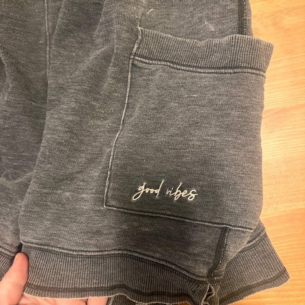 Free People Cozy Girl Good Vibes Shorts Gray- Loungewear - Picture 4 of 5